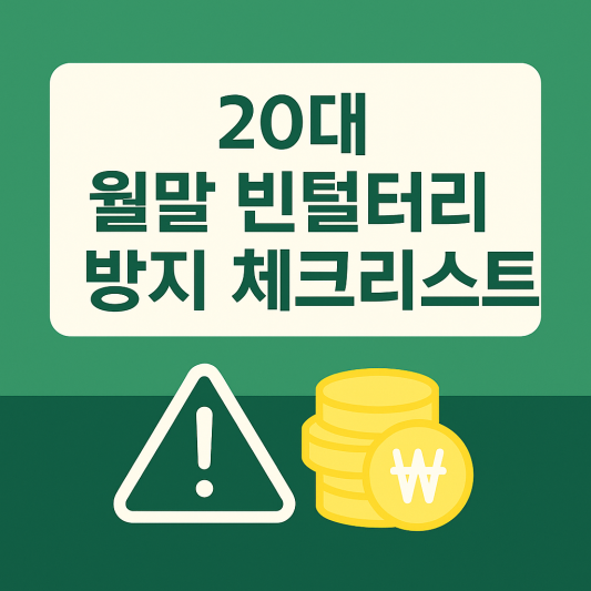 20대 월말 빈털터리 방지 체크리스트