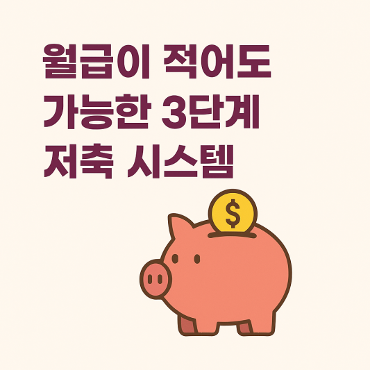 월급이 적어도 가능한 3단계 저축 시스템