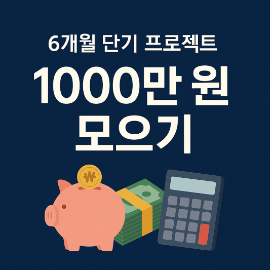 1000만 원 모으기, 6개월 단기 프로젝트 전략